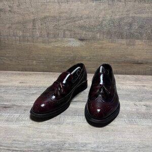 Florsheim Burgundy Leather Wingtip Tasseled Loafers Men's Size 11